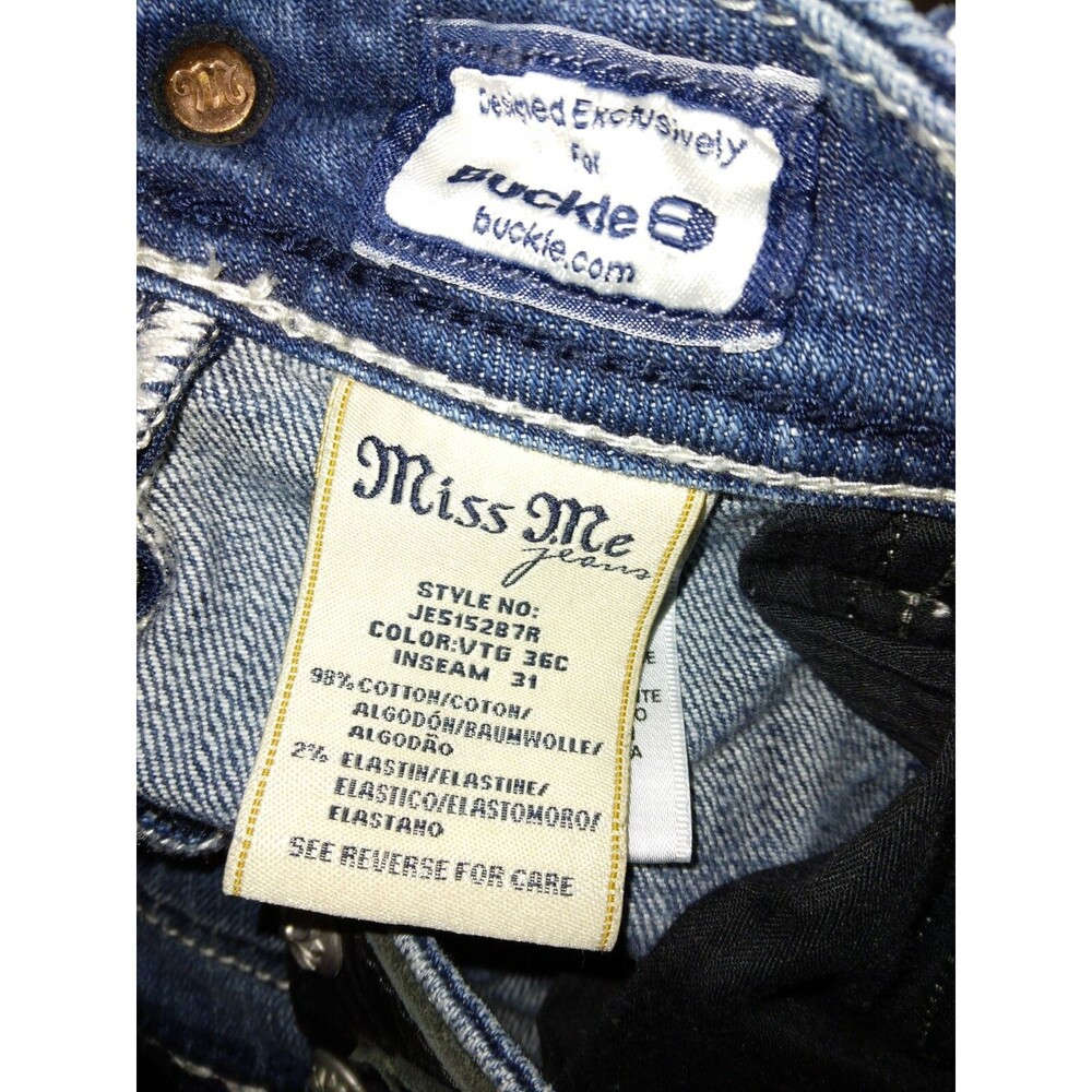 Miss Me Women’s Size 28 Denim Embellished Jeans JE5152B7R Bootcut Blue - Picture 9 of 9